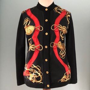 Hermès silk scarf cardigan (vintage, authentic)